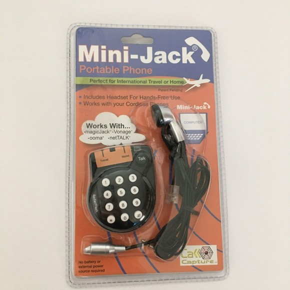 Mini Jack MP01 Black Portable Phone Compatible with ALL VOIP Providers - Picture 1 of 2